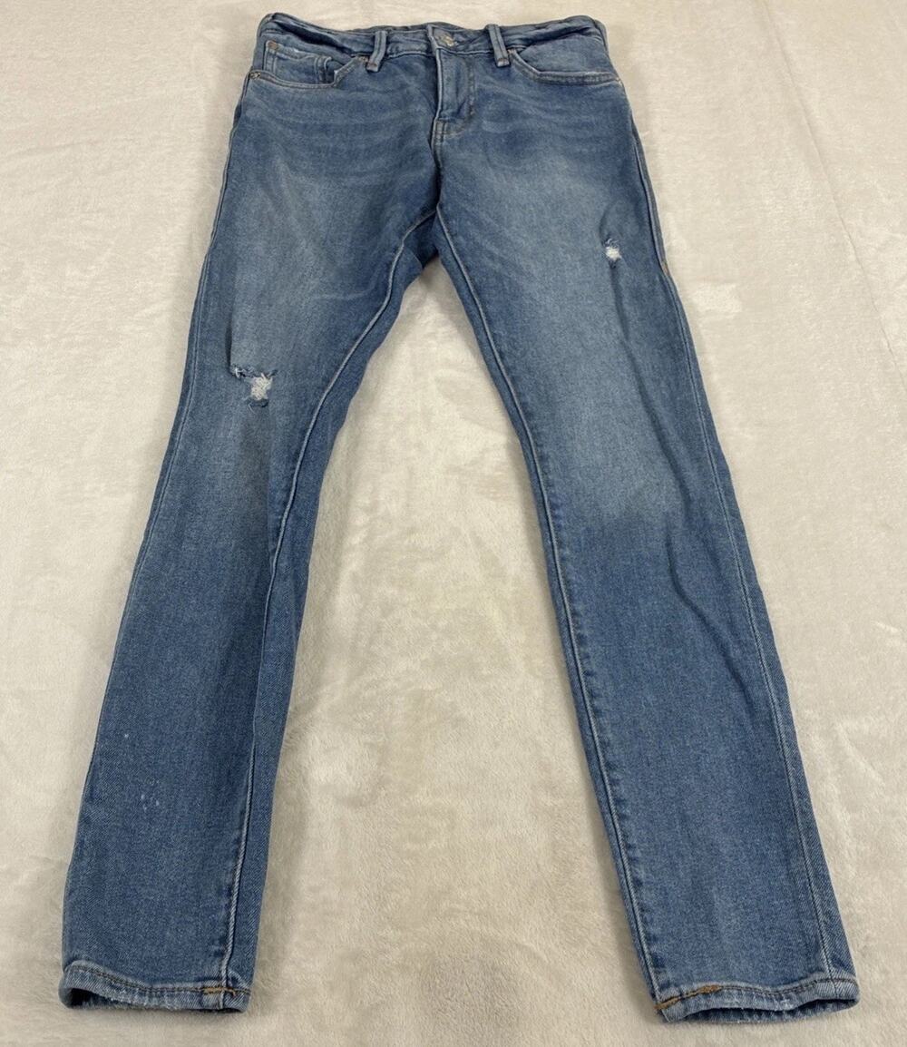 True Religion Jennie Curvy High Rise Skinny Distressed Jeans Size 26 Charity